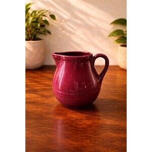 Vintage Pfaltzgraff Burgundy Pottery Pitcher | Early Keystone Mark 7” Tall 3 lb